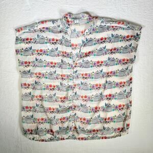 American Rag Womens Shear Top Birdcages Sz OX (XL) Cottagecore Boho Whimsical